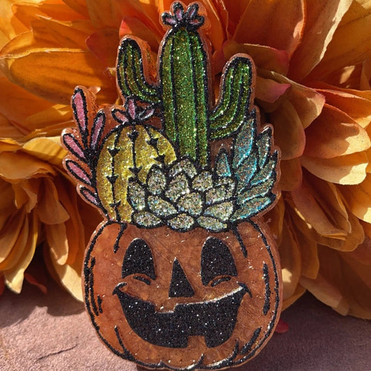 Succulent Jack-O-Lantern